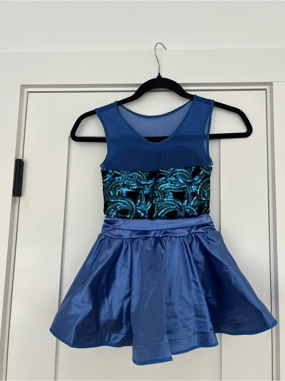 Weissman Shake The Room Blue Sequin Velvet Dance Biketard IC 10875